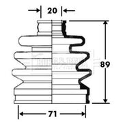 Borg & Beck Drive Shaft Bellow Kit transmission sided BCB2396