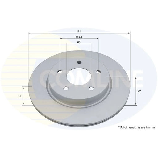 Comline 2 x Internally Vented Brake Discs fits Nissan Qashqai III 2021 on 1.3