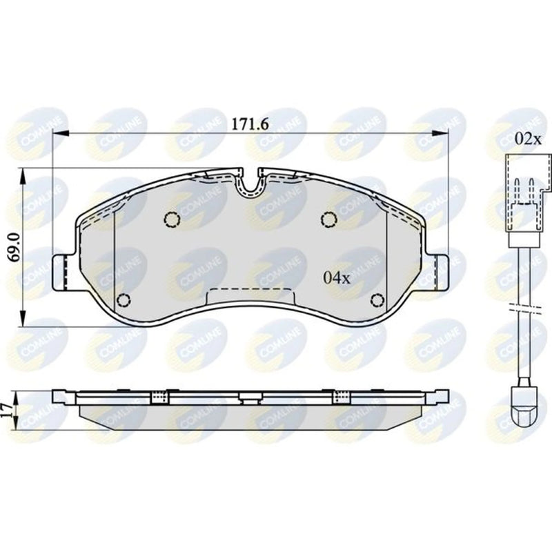 Comline Front Brake Pad Set fits Ford Tourneo Custom V362 Bus 2012-2023 2.0 2.2