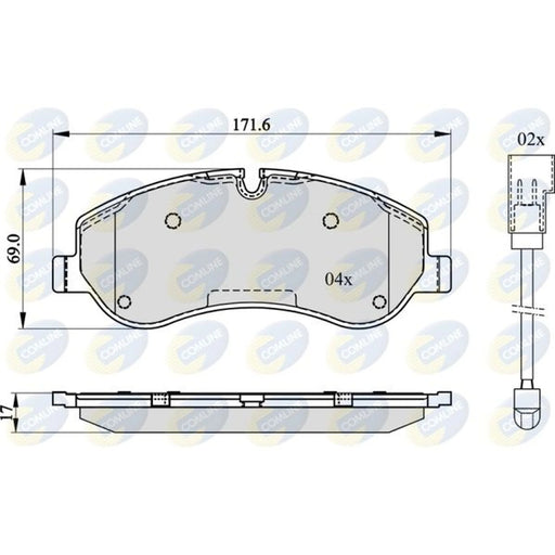 Comline Front Brake Pad Set fits Ford Tourneo Custom V362 Bus 2012-2023 2.0 2.2