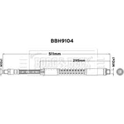 Borg & Beck Brake Hydraulic Hose Line Front Right BBH9104