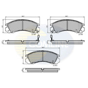 Comline Front & Rear Pads fits Mitsubishi Outlander III 2012-2022 2.0 2.2