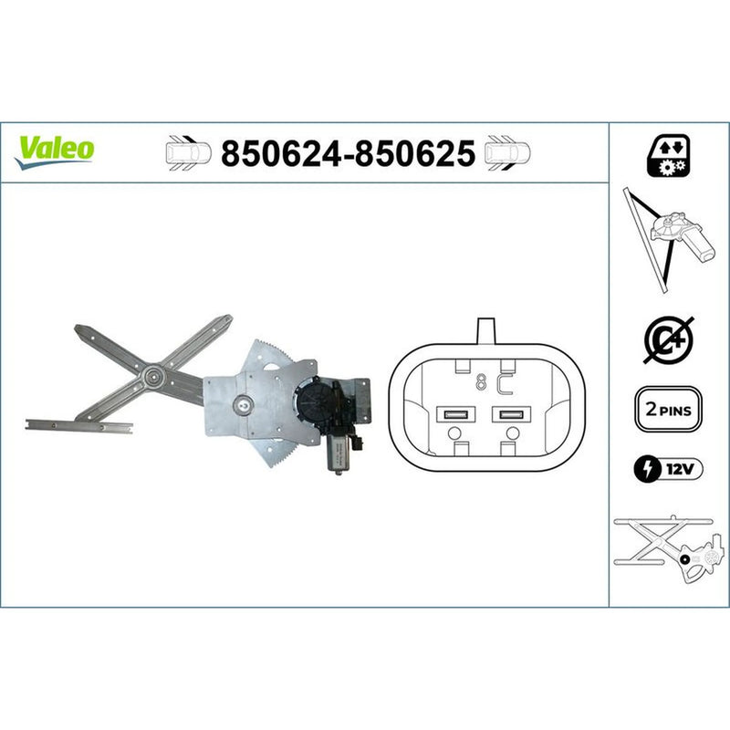 Valeo Electric Window Regulator Lifter Left Front 850624