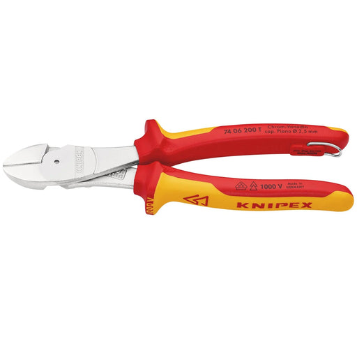 KNIPEX 74 06 200 T BK VDE Insulated High Leverage Diagonal Cutter, 200mm - image 1