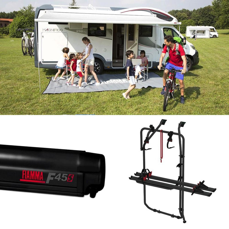 Fiamma F45S Awning, Fixing Bracket, Bike Carrier Bundle for VW T6 SWB Vans Fiamma - Dynamic Drive