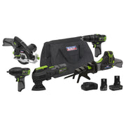Sealey 5 x SV10.8 Series Cordless Combo Kit 10.8V - 2 Batteries CP108VCOMBO8 Sealey - Dynamic Drive