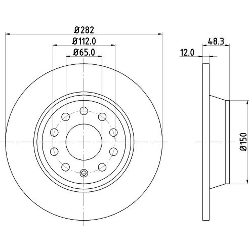 Mintex Mintex Rear Brake Disc Kit solid 282mm MDK0258