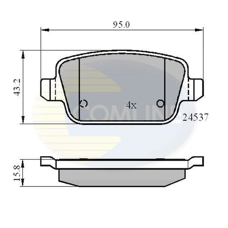 Comline 4 x Rear Brake Pad Set fits Ford Focus II 2009-2011 2.5