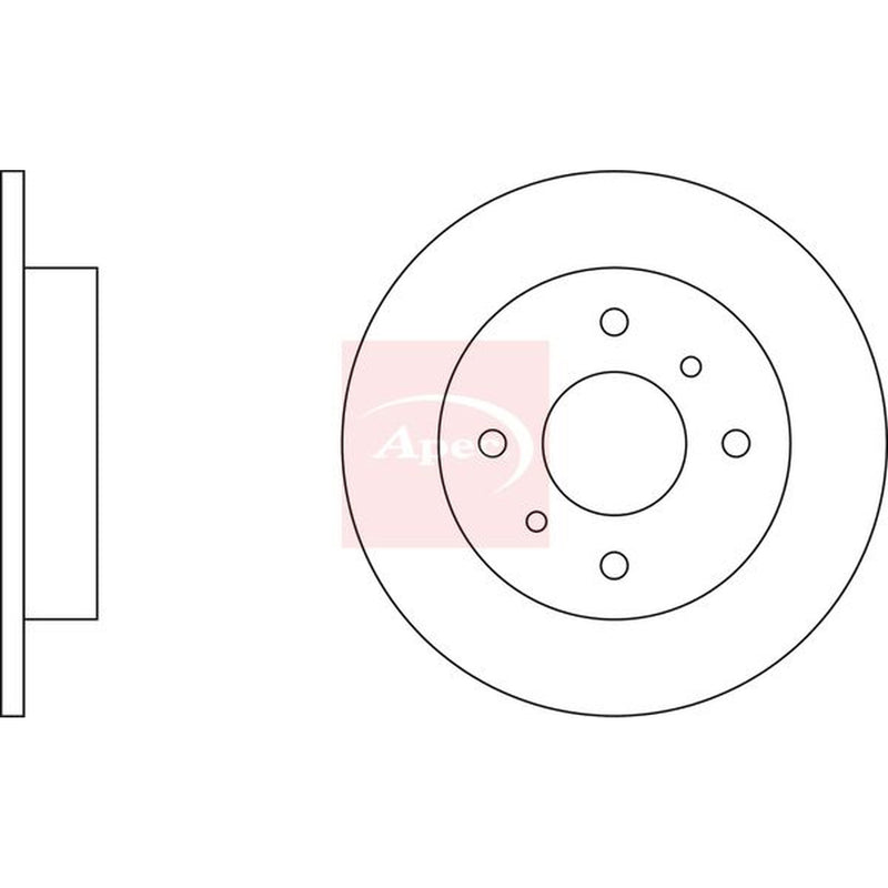 Apec Rear Brake Solid Discs & Pads fits Nissan Almera 2000-2006 1.5 1.8 2.2