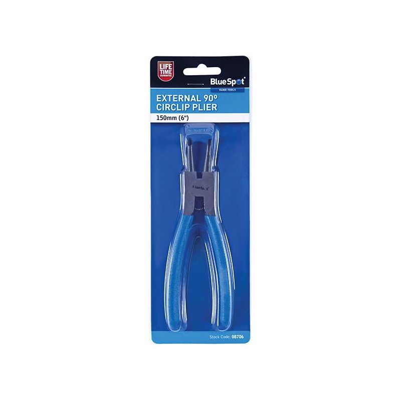 Bluespot Tools Circlip Pliers External Bent 90⁰ Tip 150mm (6in) BlueSpot Tools - Dynamic Drive