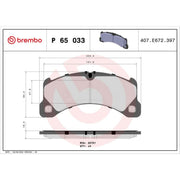 Brembo 4 x Front Brake Pad Set fits Porsche Macan 2014-2018 2.0 2.9 3.0 3.6