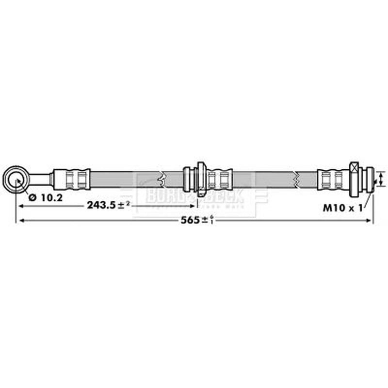Borg & Beck Brake Hydraulic Hose Line Rear Right BBH7142