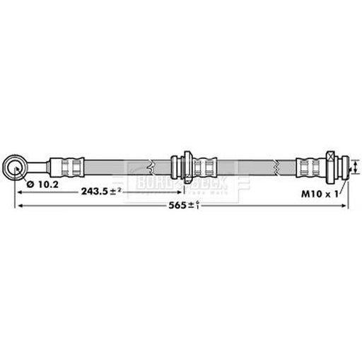 Borg & Beck Brake Hydraulic Hose Line Rear Right BBH7142