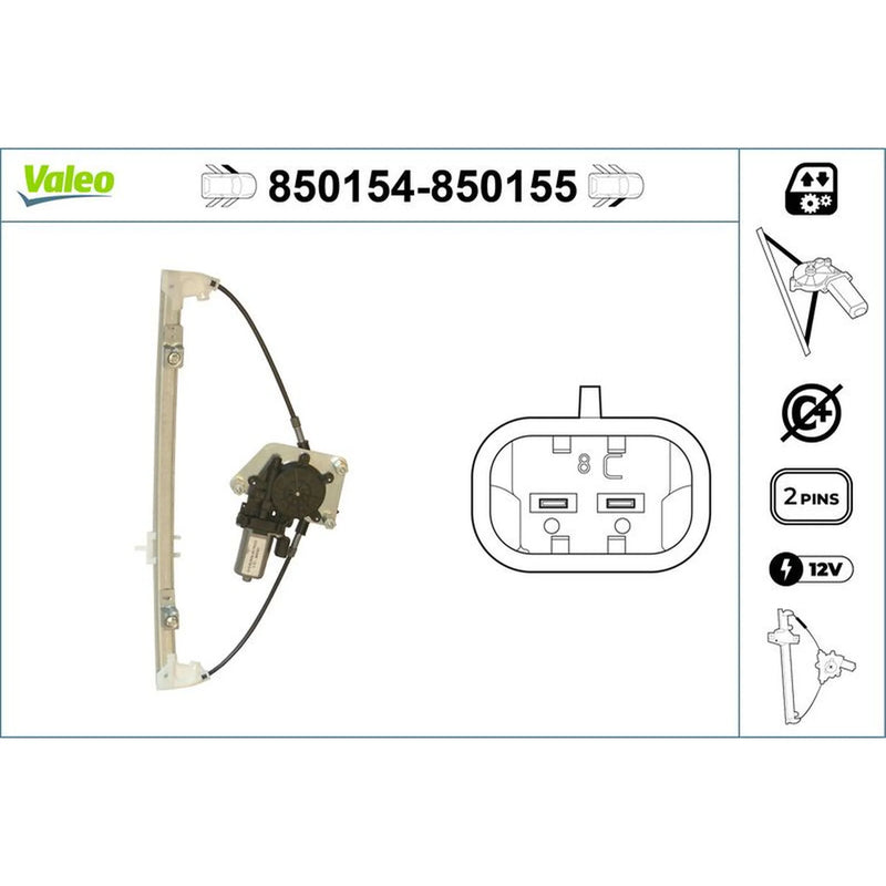 Valeo Electric Window Regulator Lifter Left Front 850154