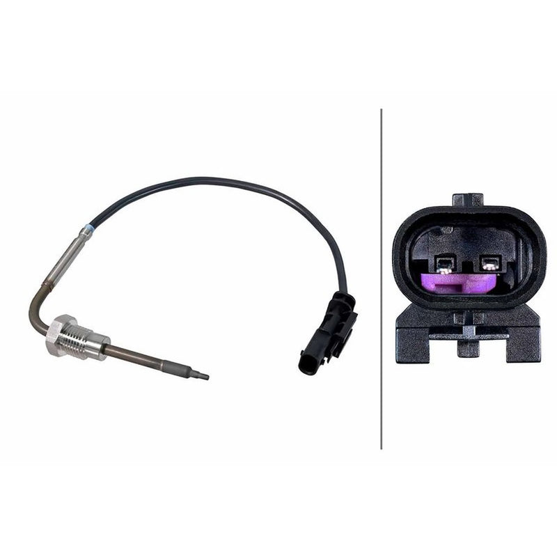 Hella Exhaust Gas Temperature Sensor before soot particul fits Alfa Romeo Giulia