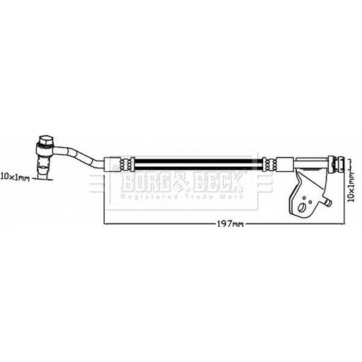 Borg & Beck Brake Hydraulic Hose Line outer BBH8175