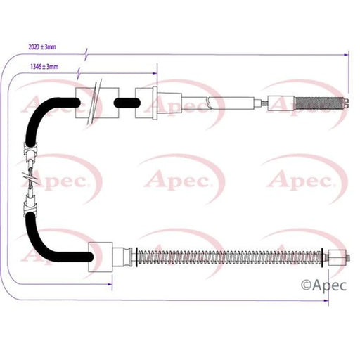 Apec Handbrake Cable Right Rear CAB1685