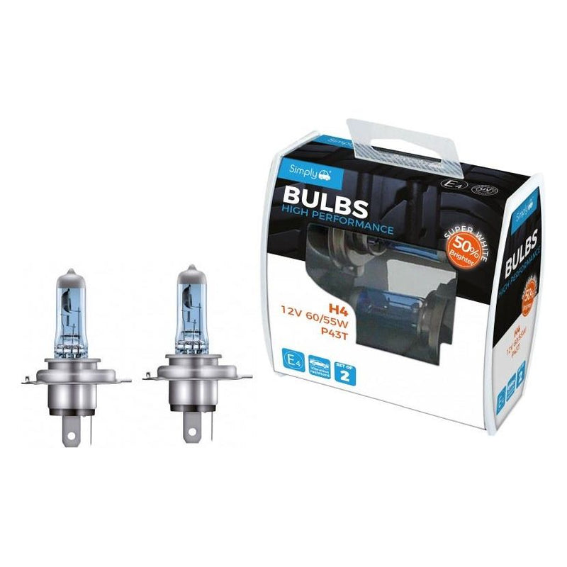 2x H4 Car Headlamp Upgrade Bulb 50% Brighter Headlight Simply - Dynamic Drive