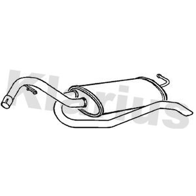 Klarius Box With Tail Pipe Rear fits Ford Escort 1992-1995 1.6