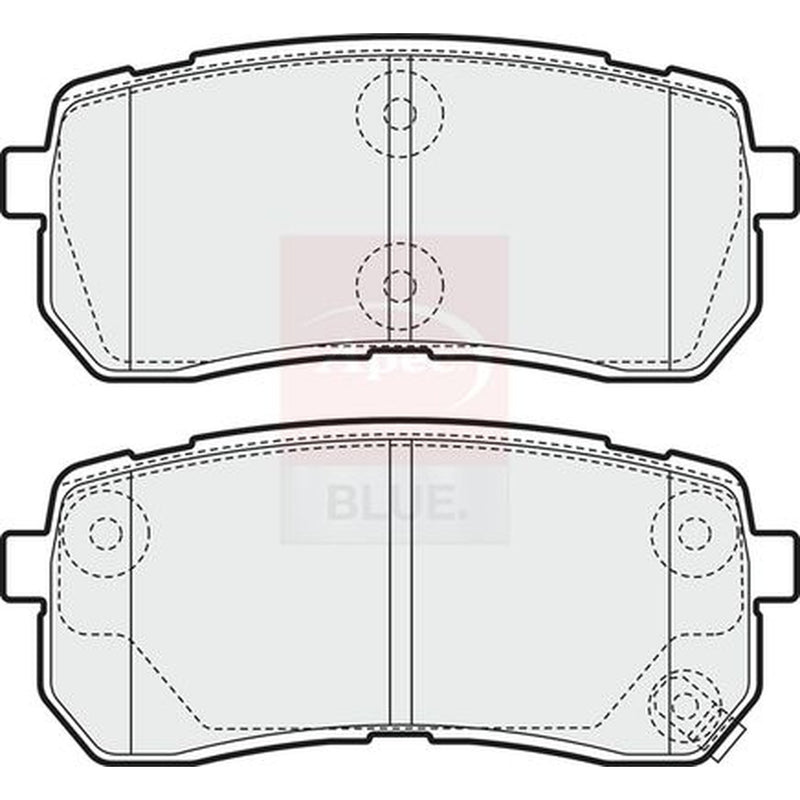 Apec Rear Brake Pad Set fits Hyundai I800 Travel 2008 on 2.5