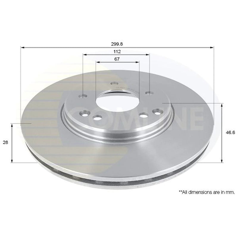 Comline 2 x Vented Front Brake Discs ADC1669V-x2