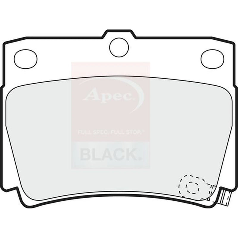 Apec Black Rear Brake Pad Set fits Mitsubishi Challenger 1996-2003 2.5 2.8 3.0
