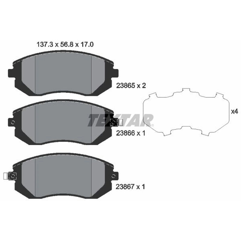 Textar Front Brake Pad Set 2386501