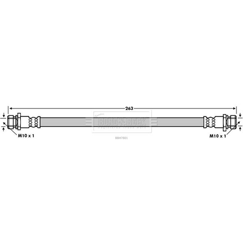 Borg & Beck Brake Hydraulic Hose Line Rear Right BBH7801