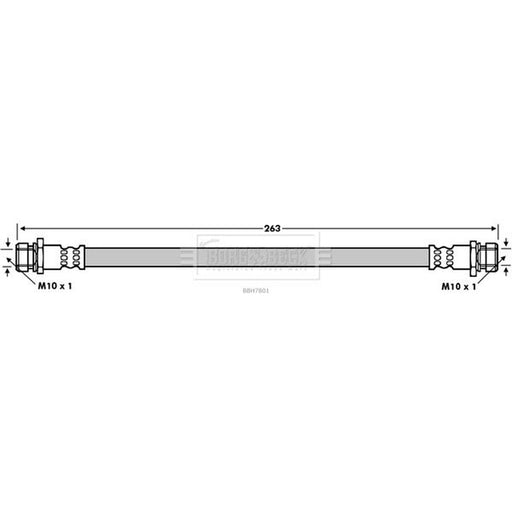 Borg & Beck Brake Hydraulic Hose Line Rear Right BBH7801