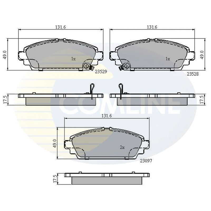 Comline Front & Rear Pads fits Honda Civic VII 2001-2005 2.0