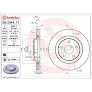 Brembo 2 x Brake Discs fits Jeep Wrangler III 2007-2011 2.8 3.6 3.8