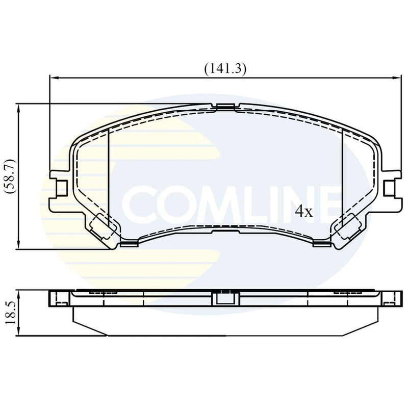 Comline 4 x Front Brake Pad Set fits Renault Espace V 2015-2023 1.6