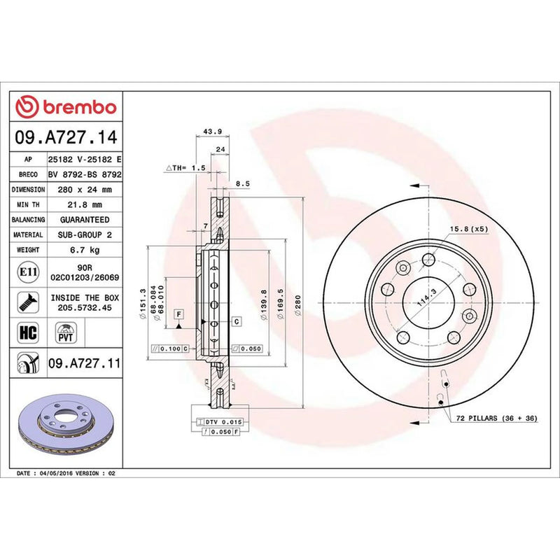 Brembo Front & Rear Brake Discs & Pads fits Renault Megane IV 2018 on 1.3