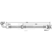 Borg & Beck Brake Hydraulic Hose Line Front Left BBH7600