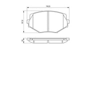 Bosch Front Brake Pad Set fits Mazda MX-5 1993-2005 1.6 1.8