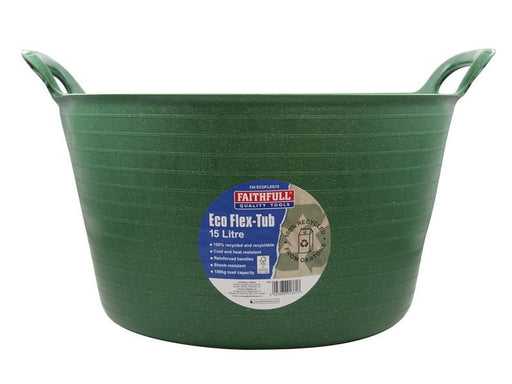 Faithfull Eco Flex Tub 15 litre - Recycled Green Faithfull - NN4 Online
