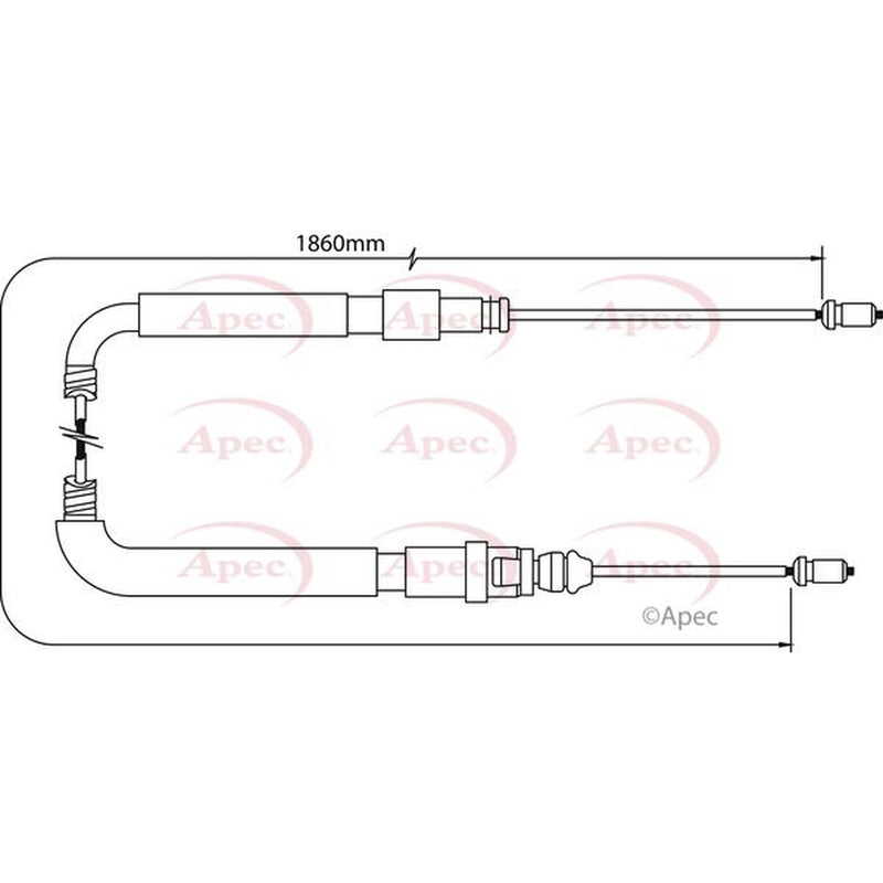 Apec Handbrake Cable Left Rear fits Citroën Xsara Picasso 1999-2012 1.6 1.8 2.0
