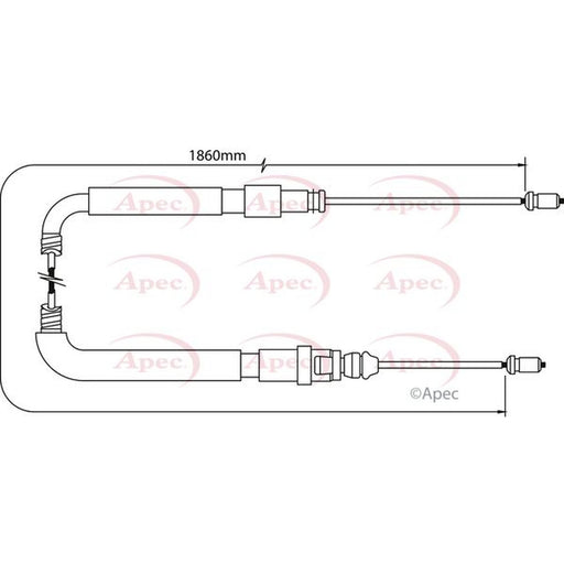 Apec Handbrake Cable Left Rear fits Citroën Xsara Picasso 1999-2012 1.6 1.8 2.0