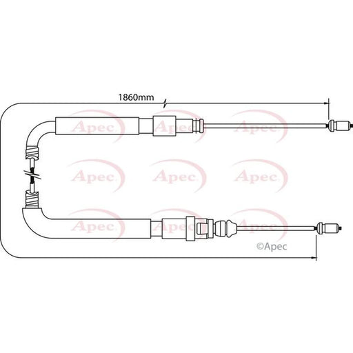 Apec Handbrake Cable Left Rear CAB1080
