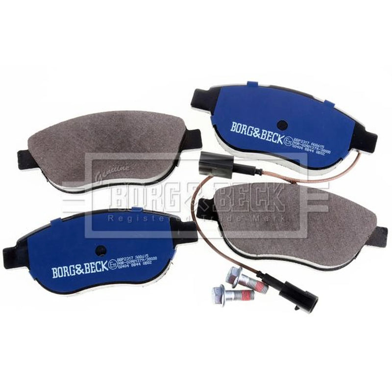 Borg & Beck Front & Rear Brake Discs & Pads fits Abarth 500 2008 on 1.4