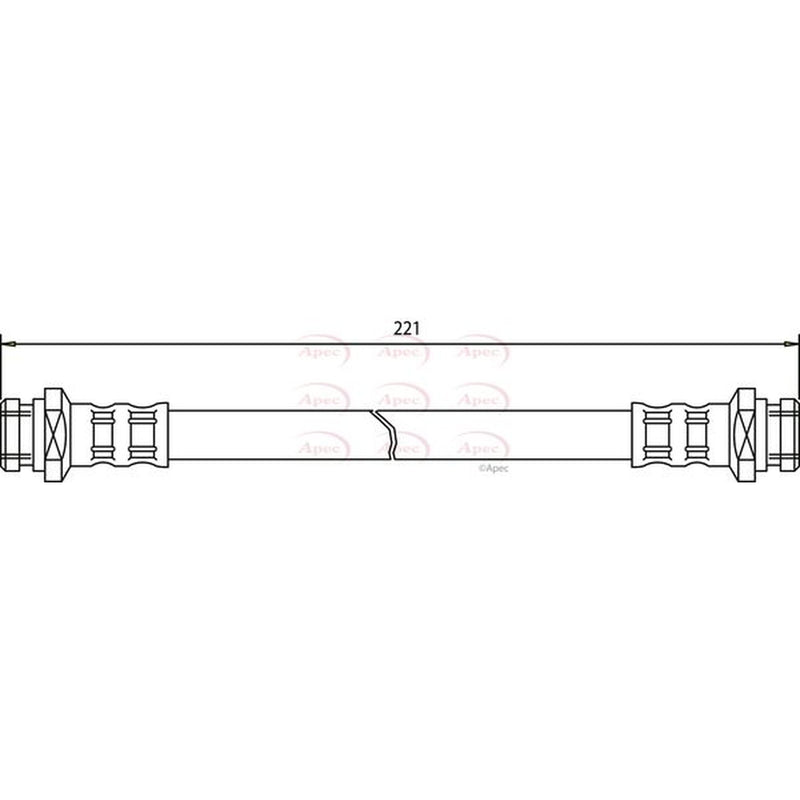 Apec Brake Hydraulic Hose Line Front fits Mitsubishi L200 1987-1996 2.5