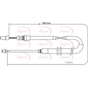 Apec Handbrake Cable Left Rear fits Renault Megane II 2005-2009 1.9