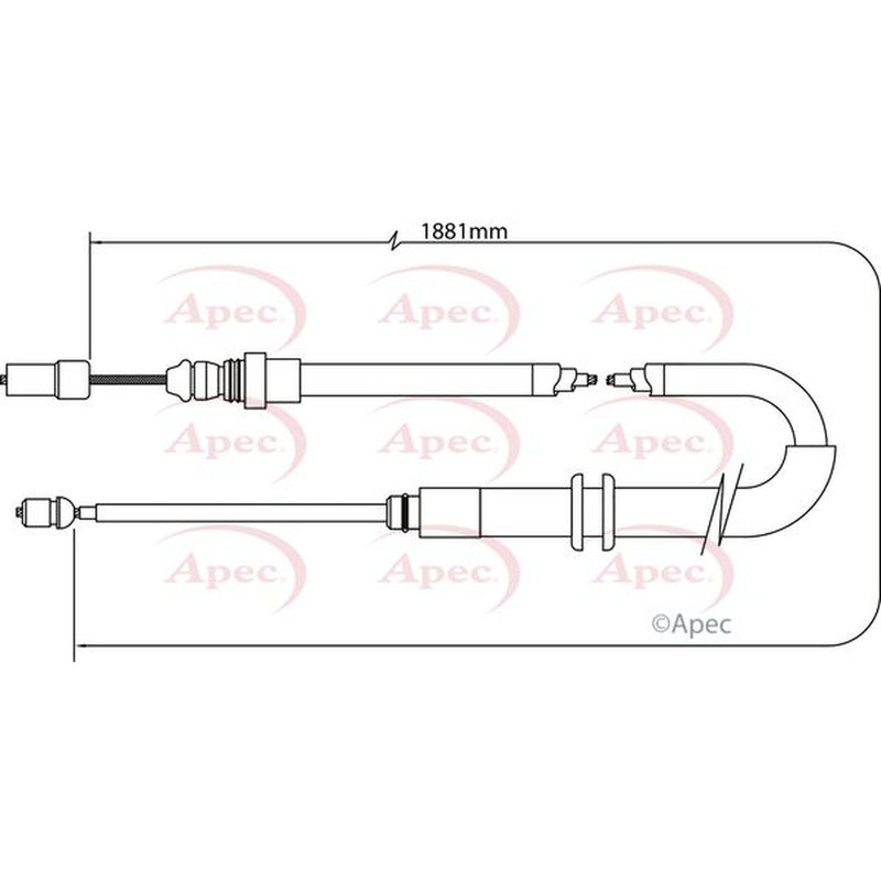 Apec Handbrake Cable Left Rear fits Renault Megane II 2005-2009 1.9