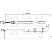 Apec Handbrake Cable Right Rear CAB1382