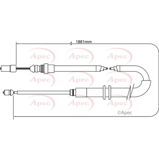 Apec Handbrake Cable Right Rear CAB1382