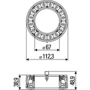 Hella Led 24V Stoptail 60MM Red Lens Left 2SB 009 362-011 1524097 2SB 009