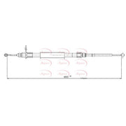 Apec Handbrake Cable Left Rear fits Land Rover Range Rover 2002-2012 3.0 3.6 4.4