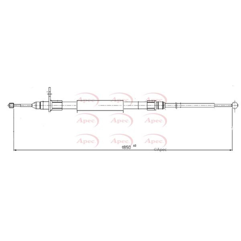 Apec Handbrake Cable Left Rear fits Land Rover Range Rover 2002-2012 3.0 3.6 4.4