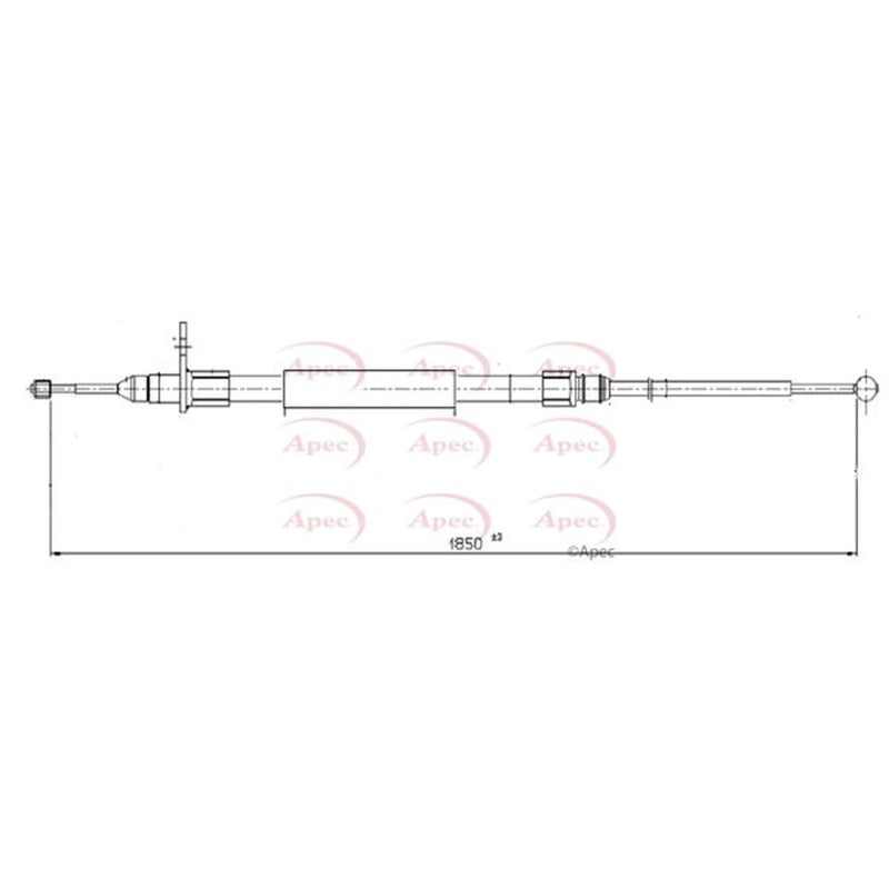 Apec Handbrake Cable Left Rear CAB1597