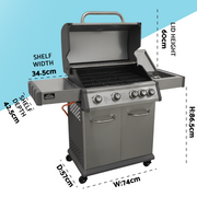 Dellonda 4+1 Burner Deluxe Gas BBQ Dellonda  - Dynamic Drive